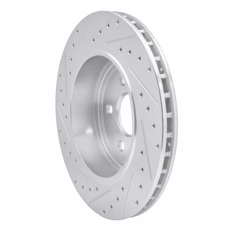 Jeep Grand Cherokee Brake Rotor (1) - Rear Right - R1 Concepts - Drilled & Slotted - Silver - `06-`10